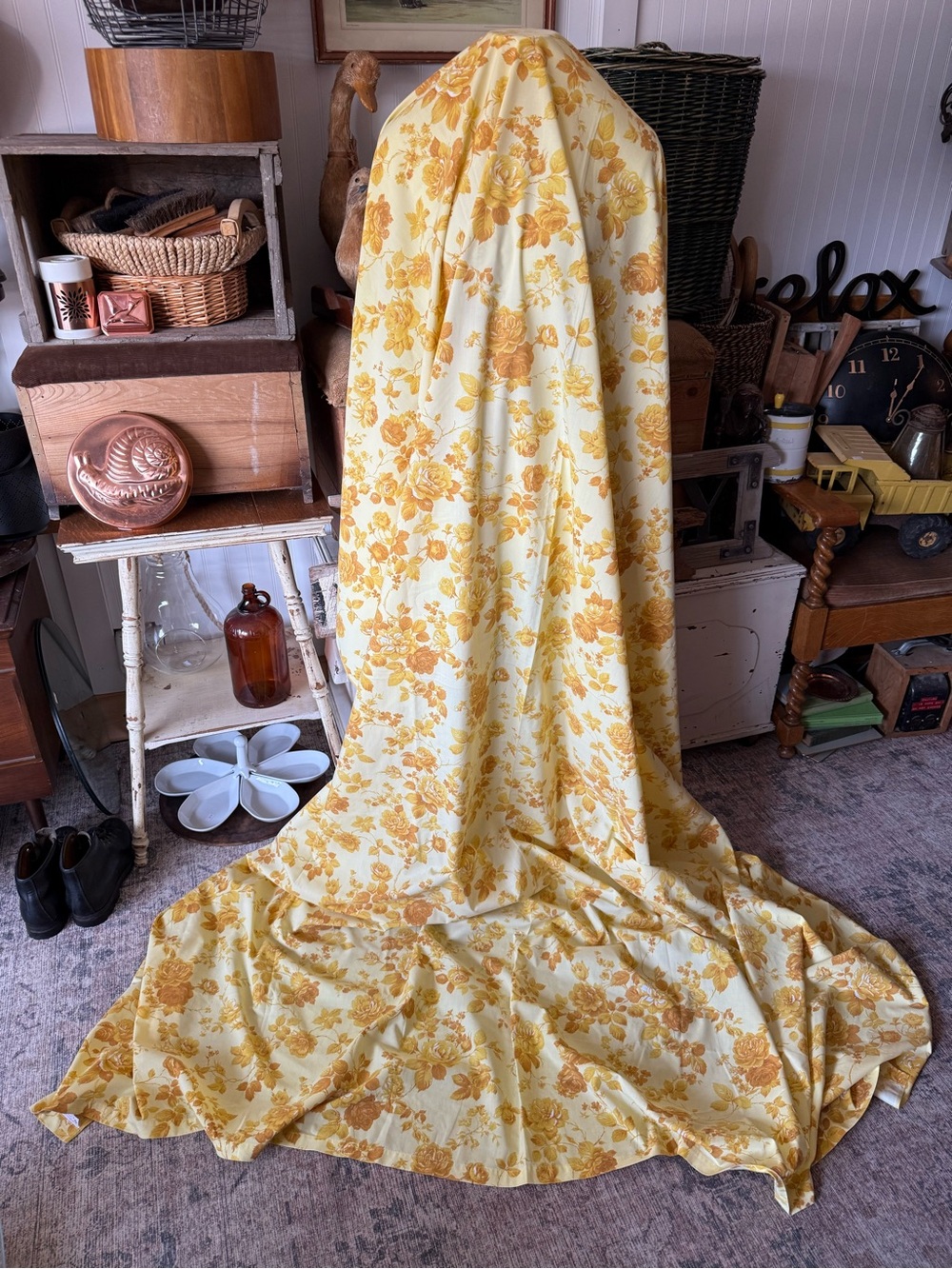 Yellow Floral Flat/Fabric